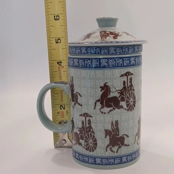 Vintage Asian Chariots Tea Infuser Mug Set - Picture 11 of 11